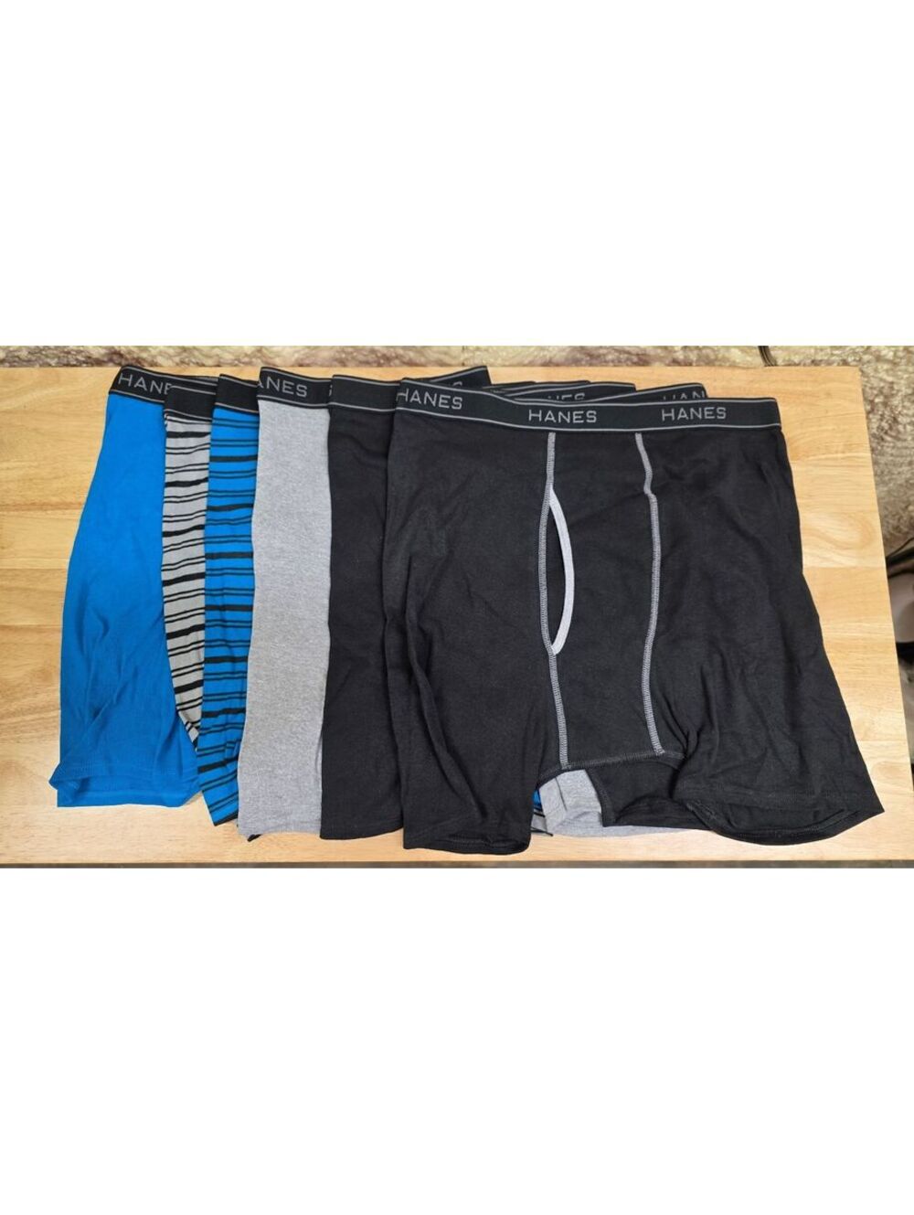 Hanes Men’s Cool Dri Moisture‑Wicking Cotton Briefs 6 Pack Striped Assorted L